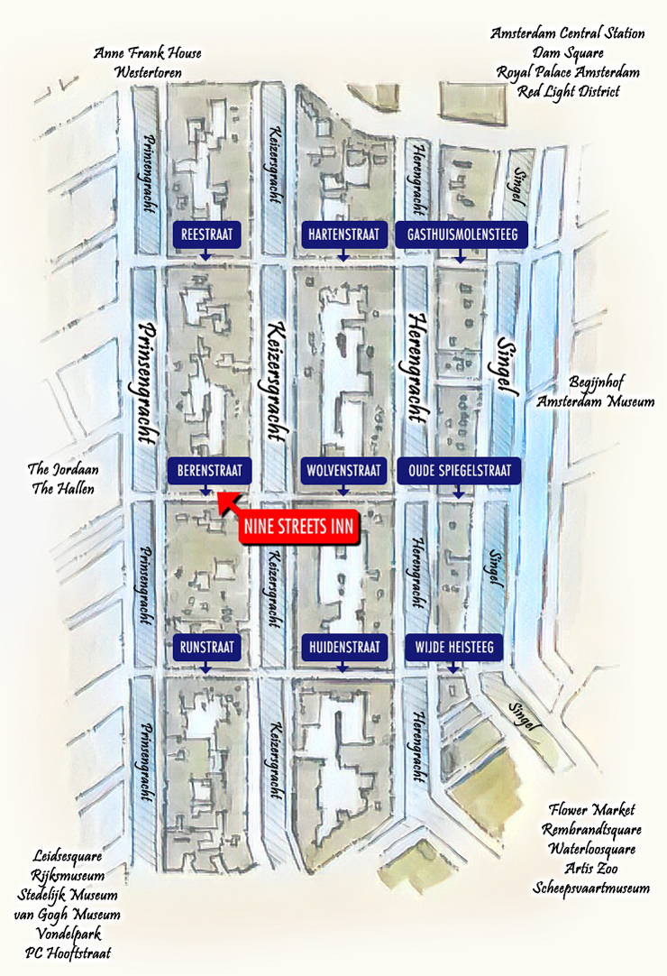 9 Streets Amsterdam Map Nine Streets Inn - More Info